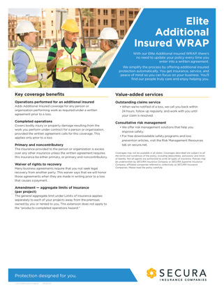 Elite Additional Insured WRAP Sell Sheet
